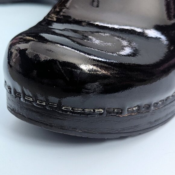 Dansko Womens Pro Black Patent Leather Slip On Size 36 Clogs Shoes - Picture 11 of 12